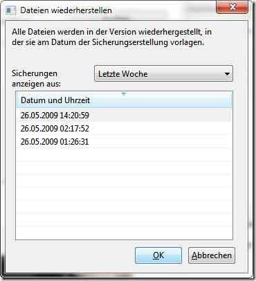 windows 7 backup datum