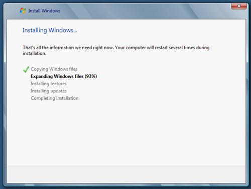 Windows 8 status installation
